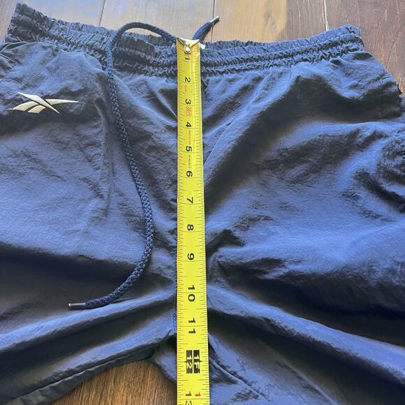 Y2K Reebok Men's Track Pants Blue Nylon Windbreaker Joggers Vintage 90s Size S - Picture 5 of 9